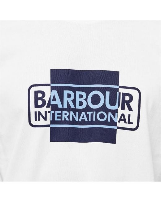 Barbour White Short-Sleeved Cotton Divide T-Shirt for men