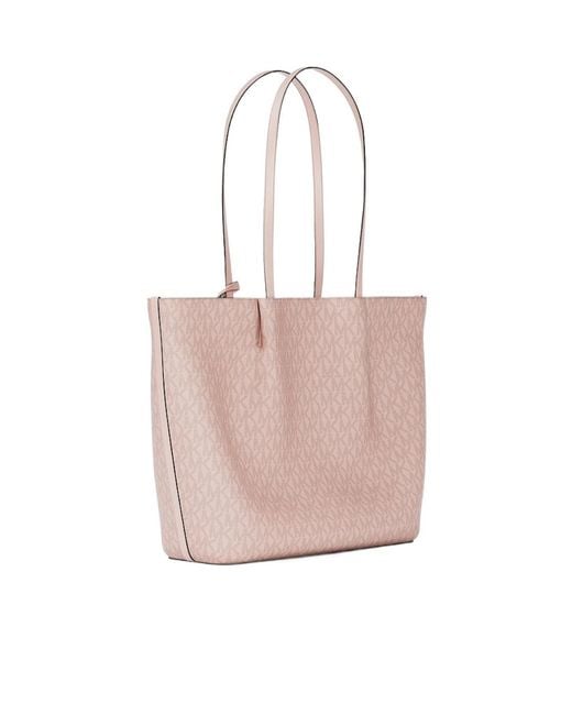 Michael Kors Pink Carson Large Signature Logo Tote Bag