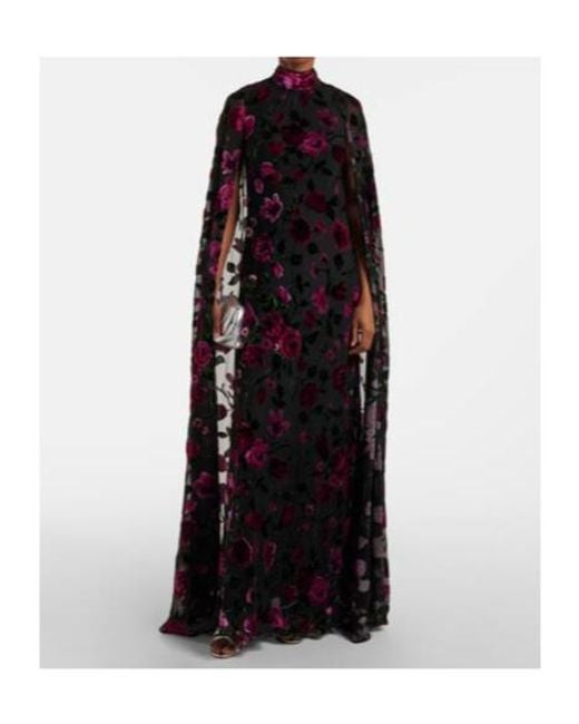 Rodarte Black Devoré Velvet Gown