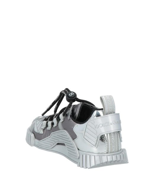 Dolce & Gabbana Gray Metal Leather Low-Top Casual Shoes