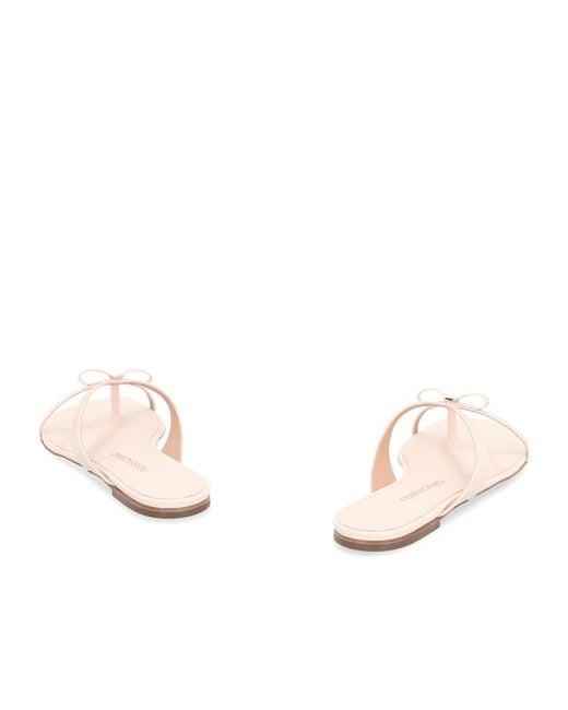 Ferragamo Natural Ferragamo Mini Bow Flip Flops
