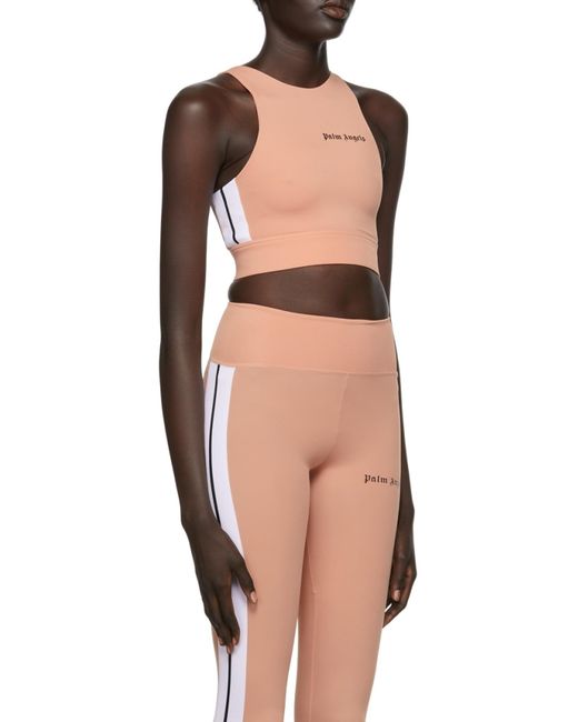 Palm Angels Pink Side-Stripe Sports Bra