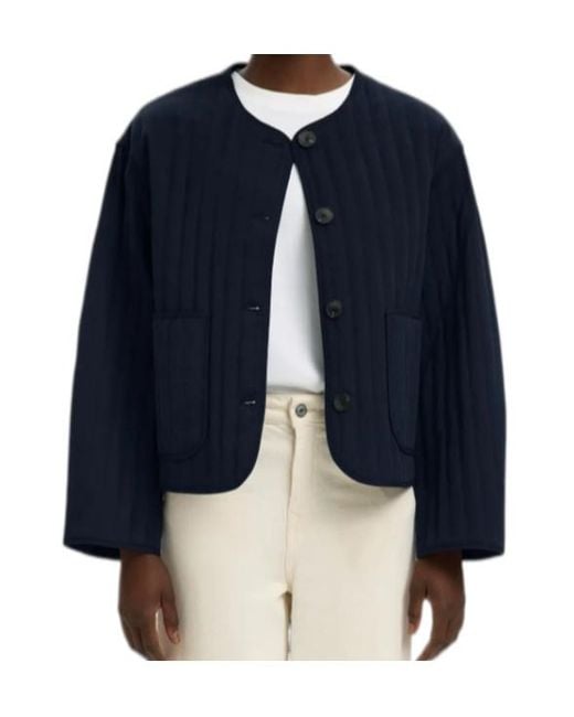SELECTED Blue Long-Sleeved Single-Breasted Jacket