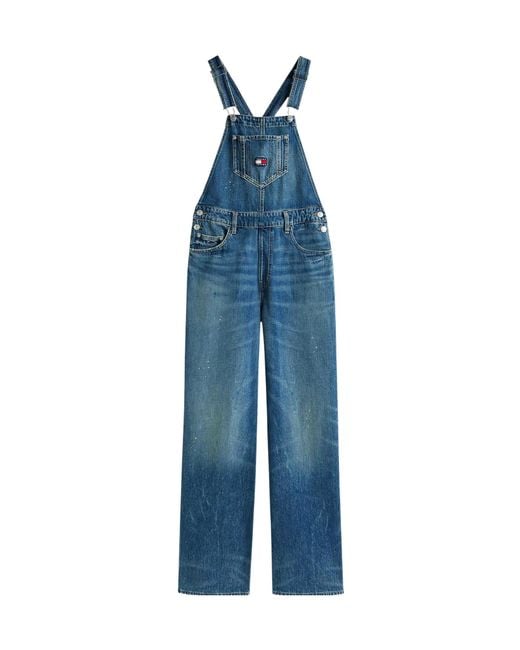 Tommy Hilfiger Blue Mia Relaxed Faded Denim Dungarees