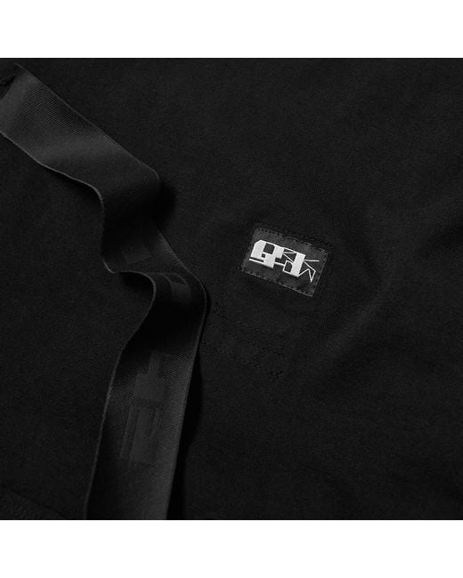 Rick Owens Black Logo Patch Detail T-Shirt for men