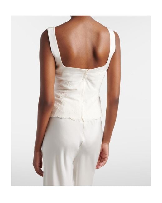 Posse White Embroidered Tulle Top