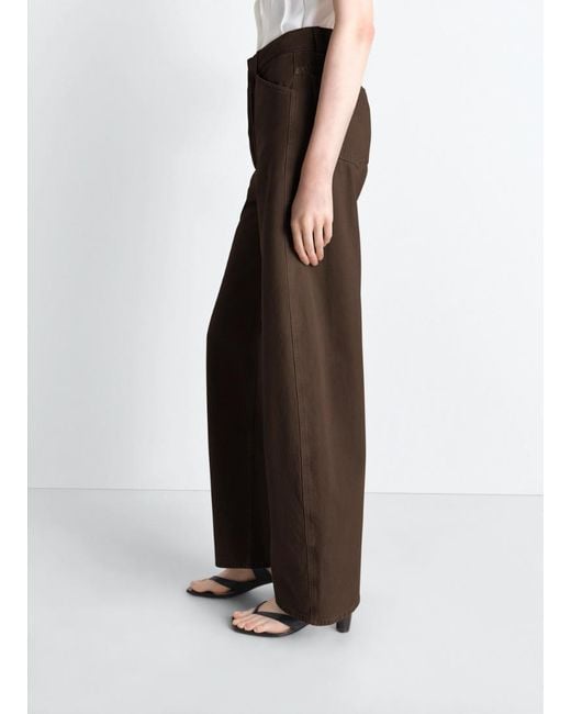 Lemaire Brown High Waist Logo Patch Jeans
