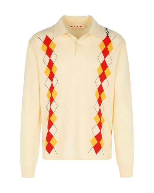 Marni Orange Tone-On-Tone Knitted Jumper for men