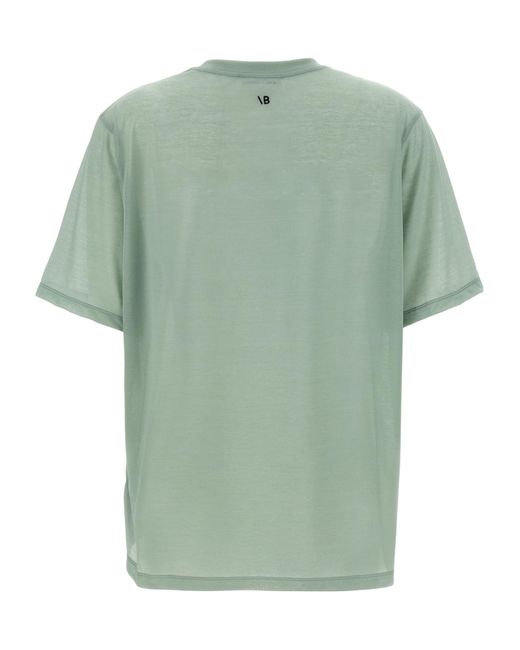 Victoria Beckham Green Logo Embroidery T-Shirt