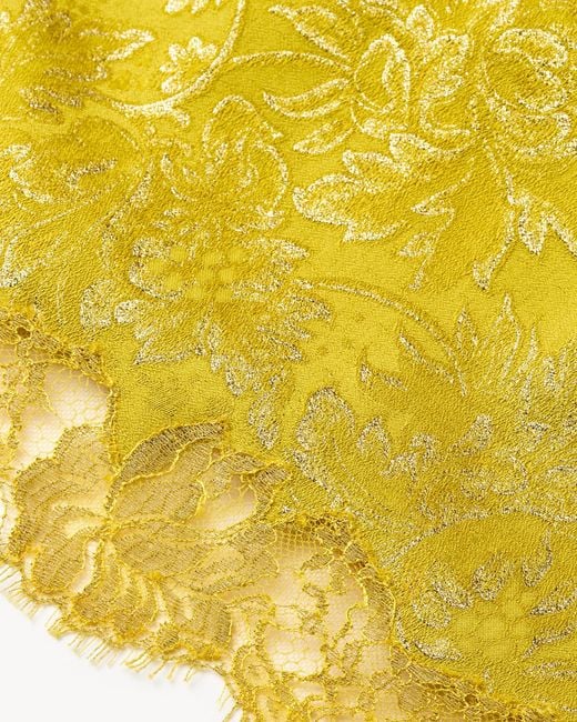Saint Laurent Yellow Baroque Mini Skirt