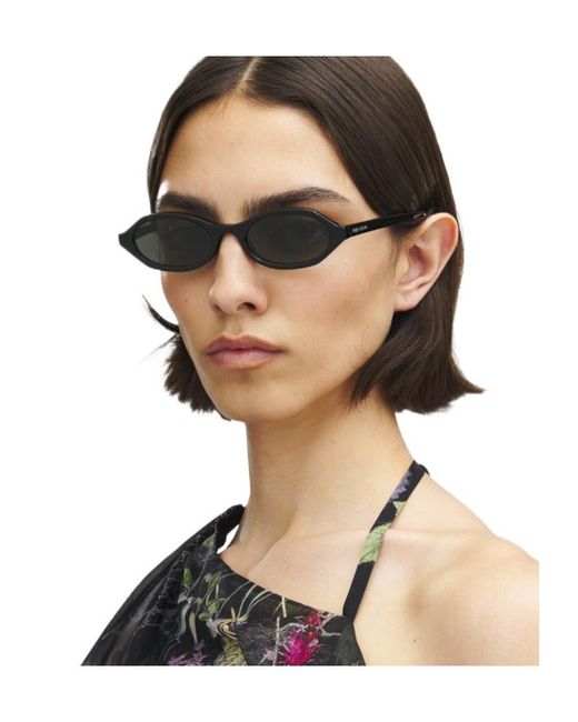 McQueen White Eyewear Oval Frame Sunglasses