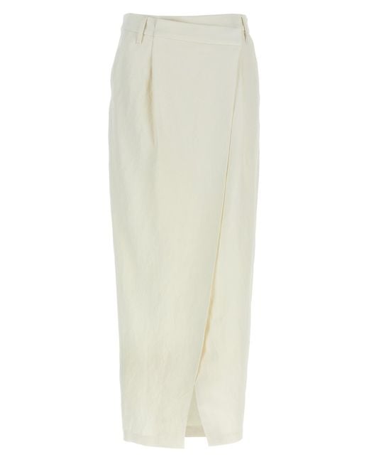 Brunello Cucinelli White 'Wrap' Skirt