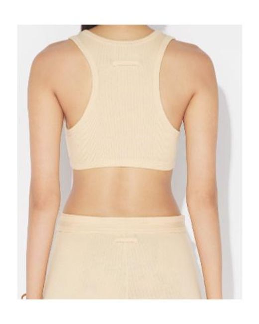 Jean Paul Gaultier Natural Ribbed Buckled Bra Top