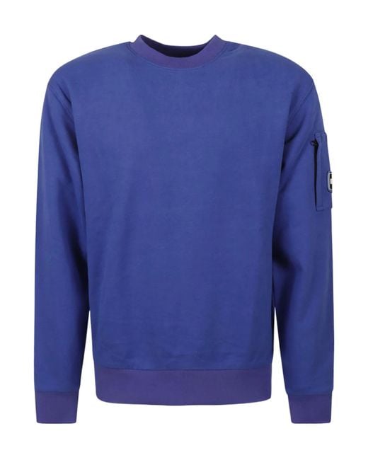 Duvetica Blue Logo-Patch Crewneck Sweatshirt for men