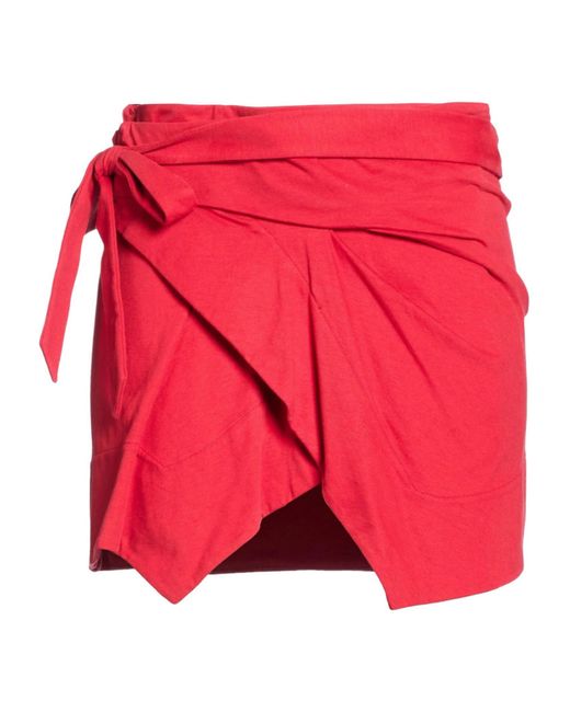 Isabel Marant Red Solid Color Wrap Skirt