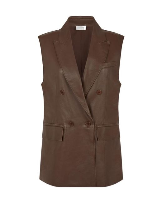 P.A.R.O.S.H. Brown Double-Breasted Pocket Gilet