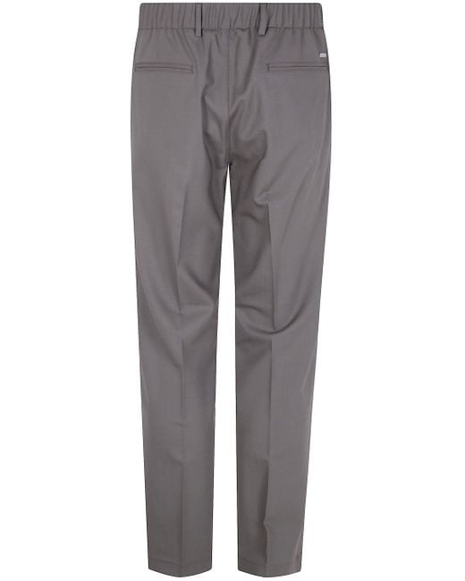 Herno Gray Elasticated Waist Pleated Trousers for men