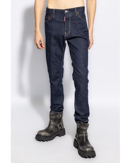 DSquared² Blue Cool Guy Logo-Patch Jeans for men