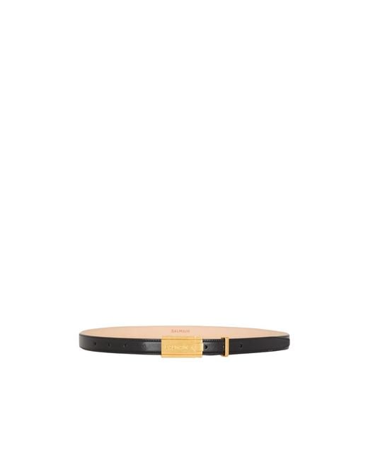 Balmain White Classic Logo Plaque Belt for men