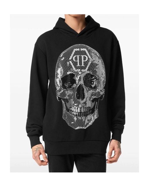 Philipp Plein Black Printed Sweatshirt for men