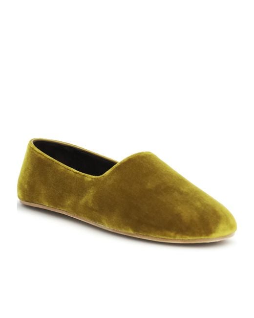 The Row Green Ponti Flat Shoes