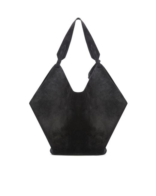 Khaite Black Lotus Medium Suede Tote