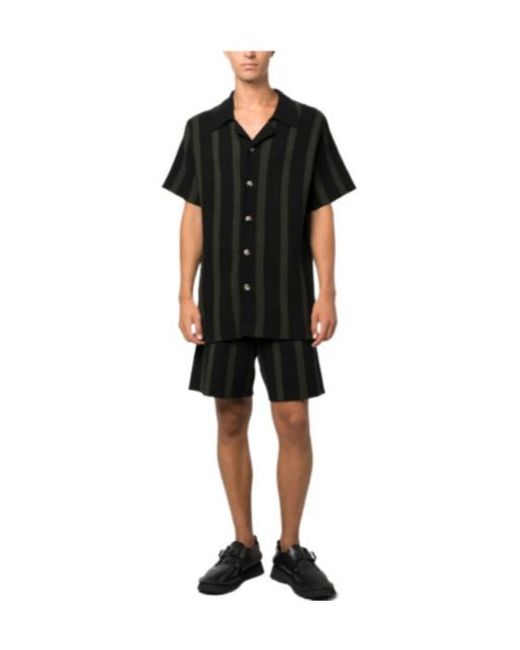 Nanushka Black Almar Striped Terry-Cloth Shirt for men