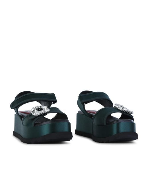 Roger Vivier Green Embellished Sandals