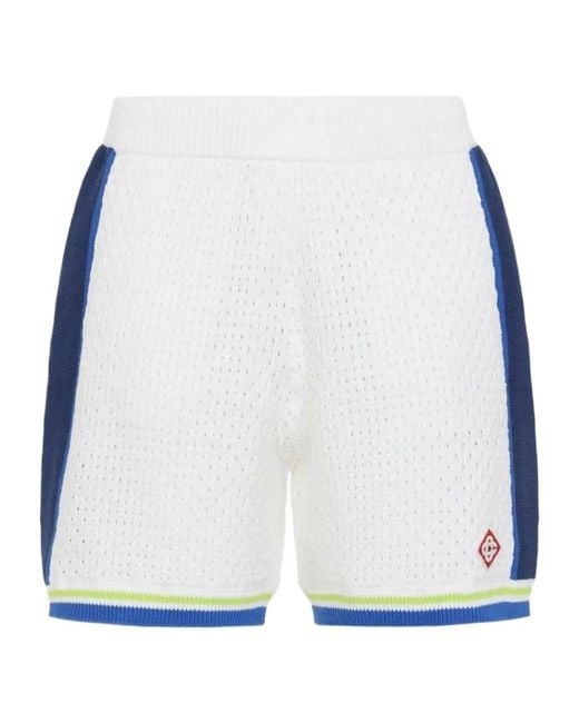 Casablanca Blue Logo Patch Crochet Shorts for men
