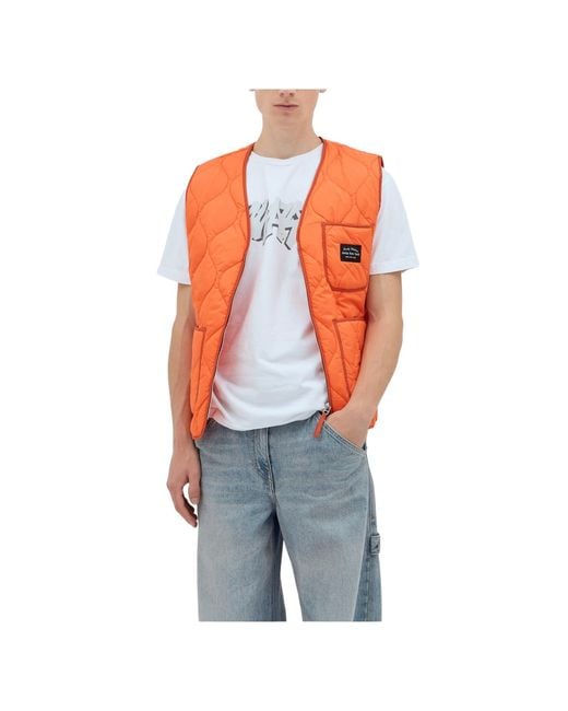 Awake Couture Orange Quilted Vest for men