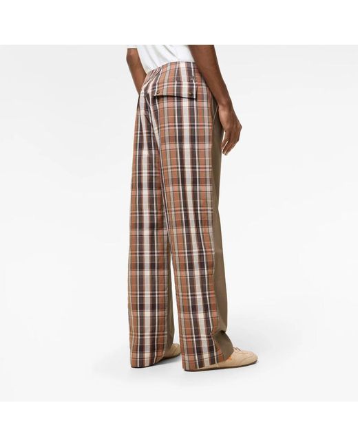 Burberry Natural Tropical Gabardine And Check Chinos for men