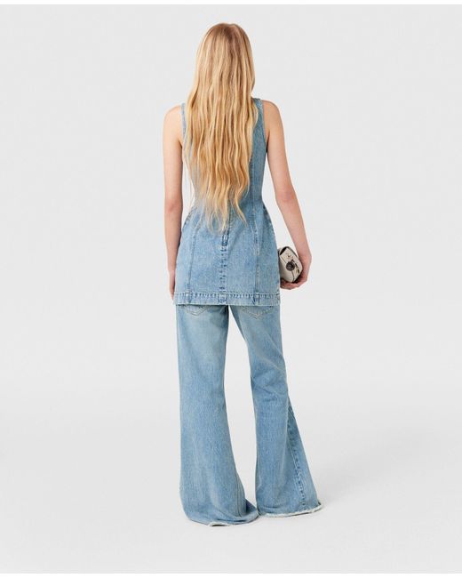 Stella McCartney Blue Mid-Rise Frayed-Edge Bbootcut Jeans