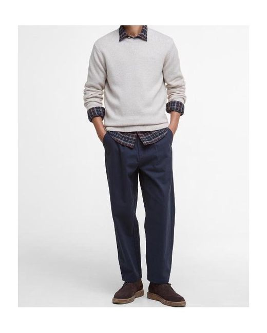 Barbour White Covent Crew Neck Jumper for men