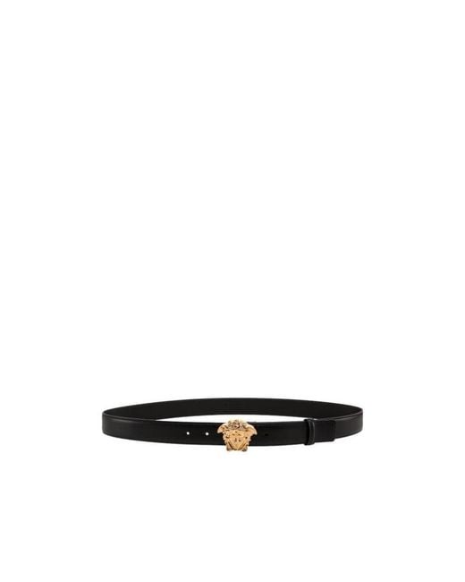 Versace White La Medusa Greca Buckle Belt for men
