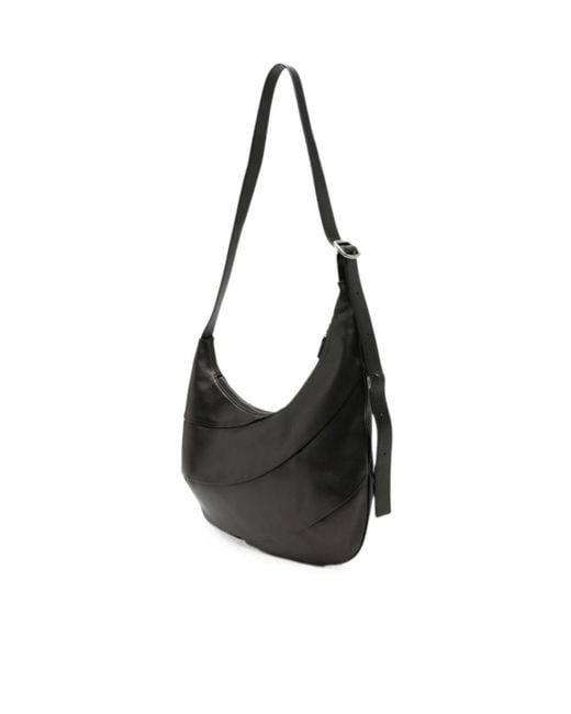 Hereu Black Fiblo Leather Shoulder Bag