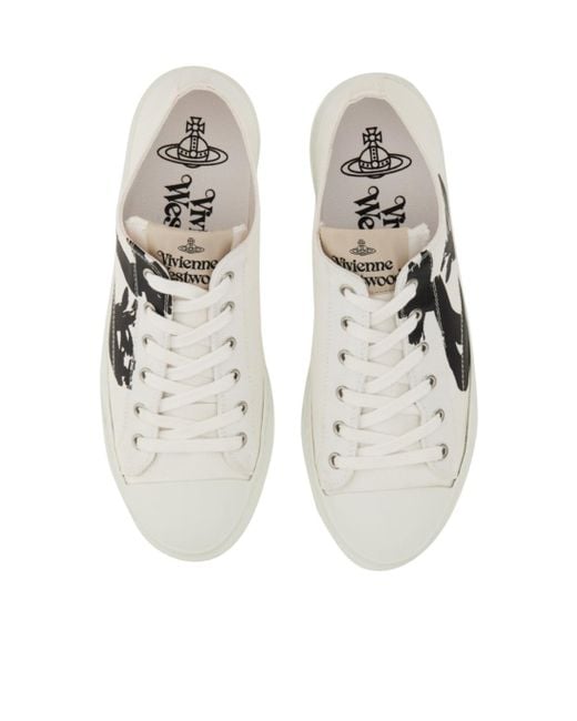 Vivienne Westwood White Plimsoll 2.0 Low-Top Snakers for men