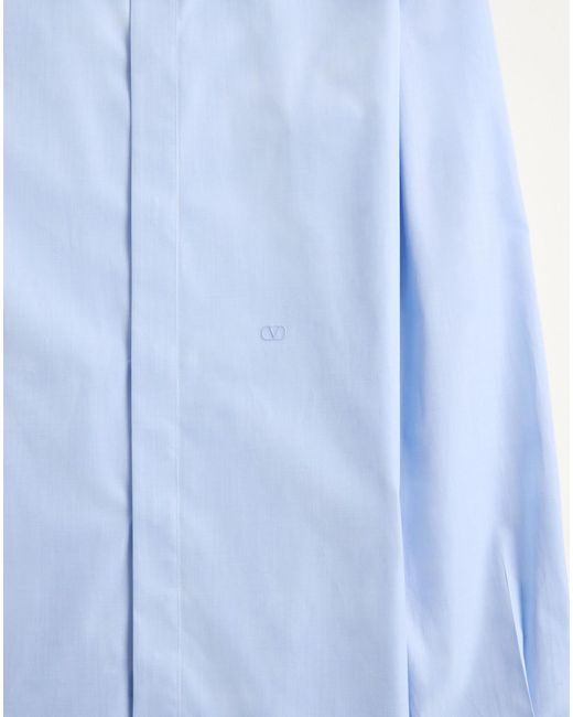 Valentino Blue Vlogo Long-Sleeve Shirt for men