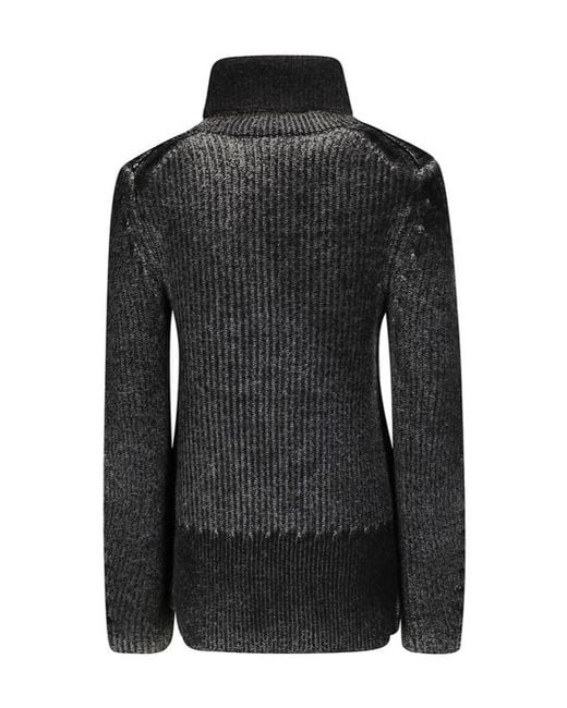 Acne Black Wool Blend Turtleneck
