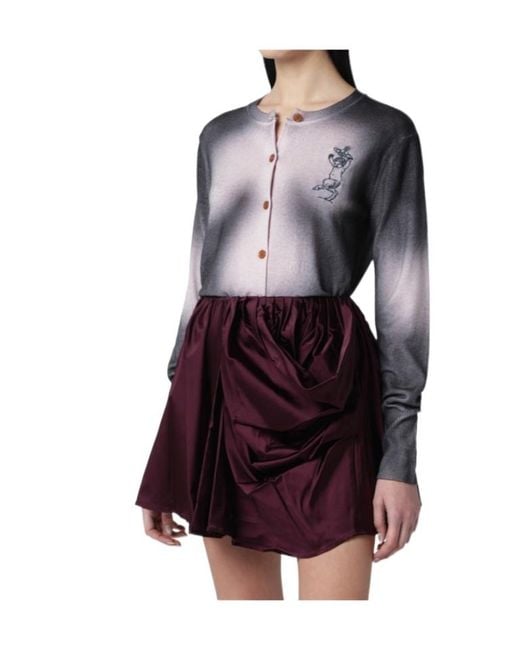 Vivienne Westwood Purple Elle Print Fitted Top