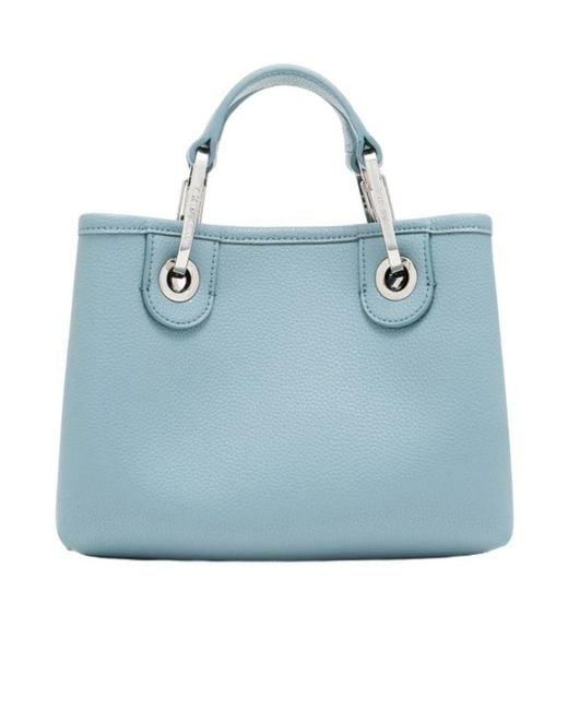 Emporio Armani Blue Mini Myea Top-Handle Tote Bag