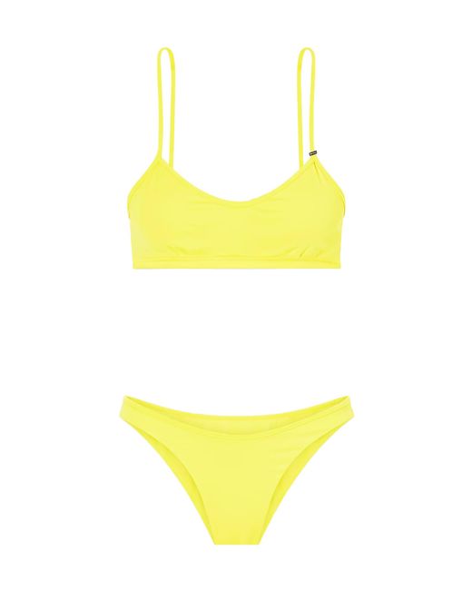 The Attico Yellow Brand Logo Triangle Bikini