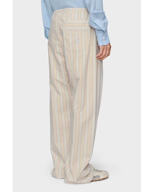 Maison Margiela Natural Striped Straight Leg Trousers for men