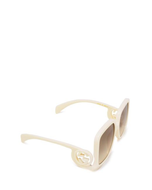 Gucci Natural Eyewear Rectangle Frame Sunglasses