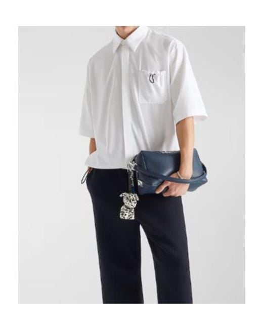 Fendi White Drawstring Hem Poplin Shirt for men