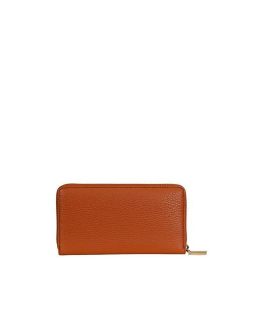 Coccinelle Brown Logo Lettering Zipped Wallet
