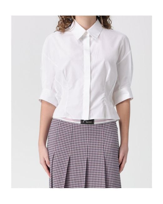 Marni White Short Sleeve Pleated Shirt