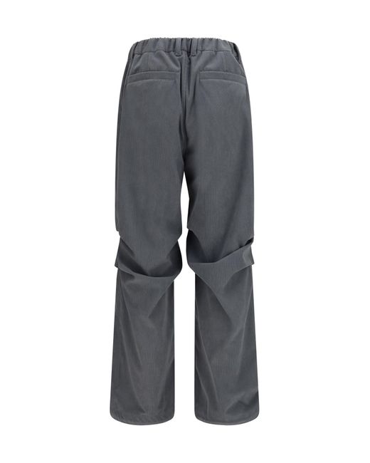 Herno Gray Pleated Casual Trousers for men
