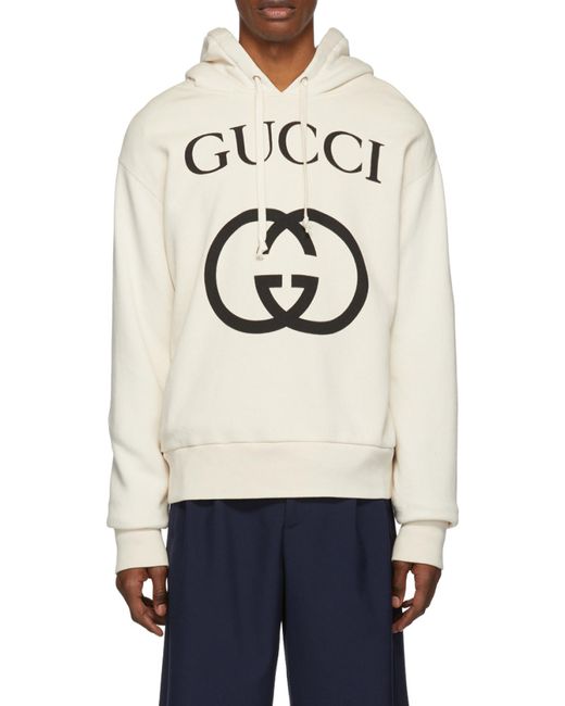Gucci White Interlocking G Hoodie for men