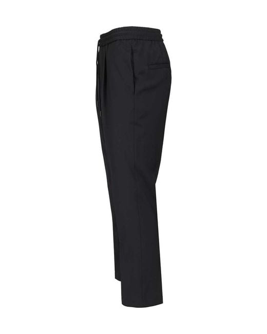 Jacob Cohen Black Drawstring Pleated Trousers for men