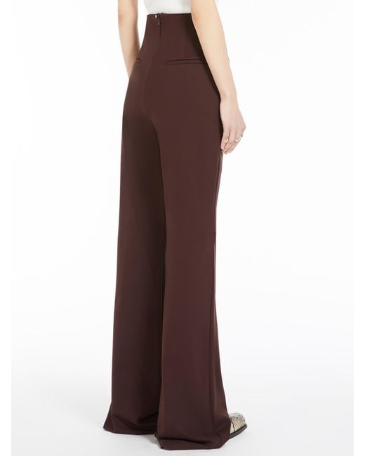 Sportmax Brown High Waist Straight Leg Pants